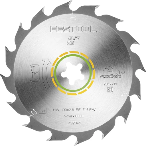"Fine-tooth saw blade HW 190 x 2.4 FF W48 image"