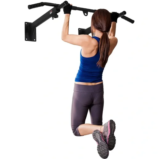 "Homcom pull-up bar for wall mounting black image"
