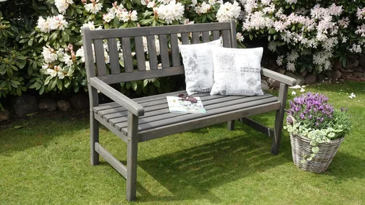 "Johanna 2-seater garden bench, grey image"