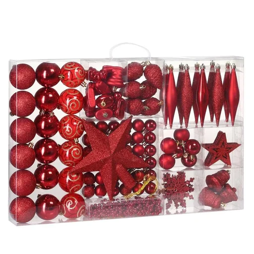 "Christmas balls 102 pieces - red image"