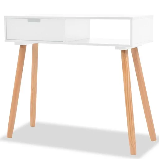 "Wall table 80x30x72 cm solid pine white image"