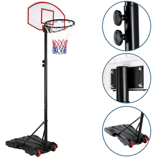 "NL basketball stand adjustable in height ring height from 179-209cm image"
