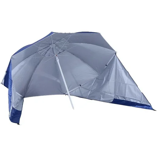 "2 in 1 beach umbrella parasol 210cm blue image"