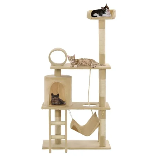 "Sisal scratching post 140 cm beige image"