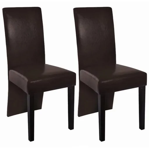 "Dining room chairs 2-seater faux leather dark brown image"