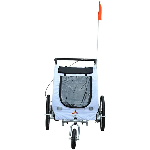 "Dog trailer bicycle trailer jogger white-black image"