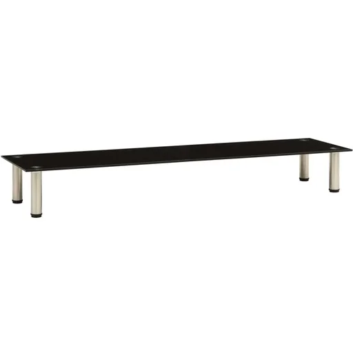"TV cabinet 140x35x17 cm tempered glass black image"