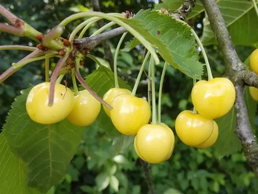 "Sweet cherry "Dönissens Gelbe Knorperlkirsche" bush, in 10L container, juicy and sweet image"