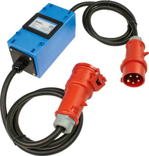 "Electricity meter Mixo 2x1.5m, 400V, with CEE plug and CEE coupling 5-pin 400V, 32A, MID calibrated image"