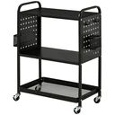 Serving trolley with 3 levels, steel, black, 70 x 33.4 x 80.5 cm