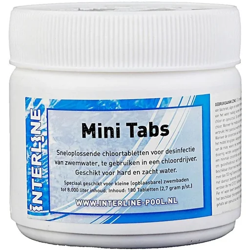 "Interline Chlorine Tablets - Mini Long 90 Tabs 2.7 grams / 180 pieces image"