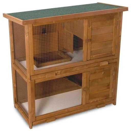 "NL Rabbit Hutch with Double Floor - 91.5 x 45 x 90.8 cm - Separate Enclosure image"