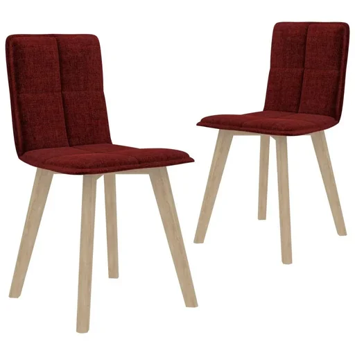 "Dining room chairs 2 pieces fabric wine red image"
