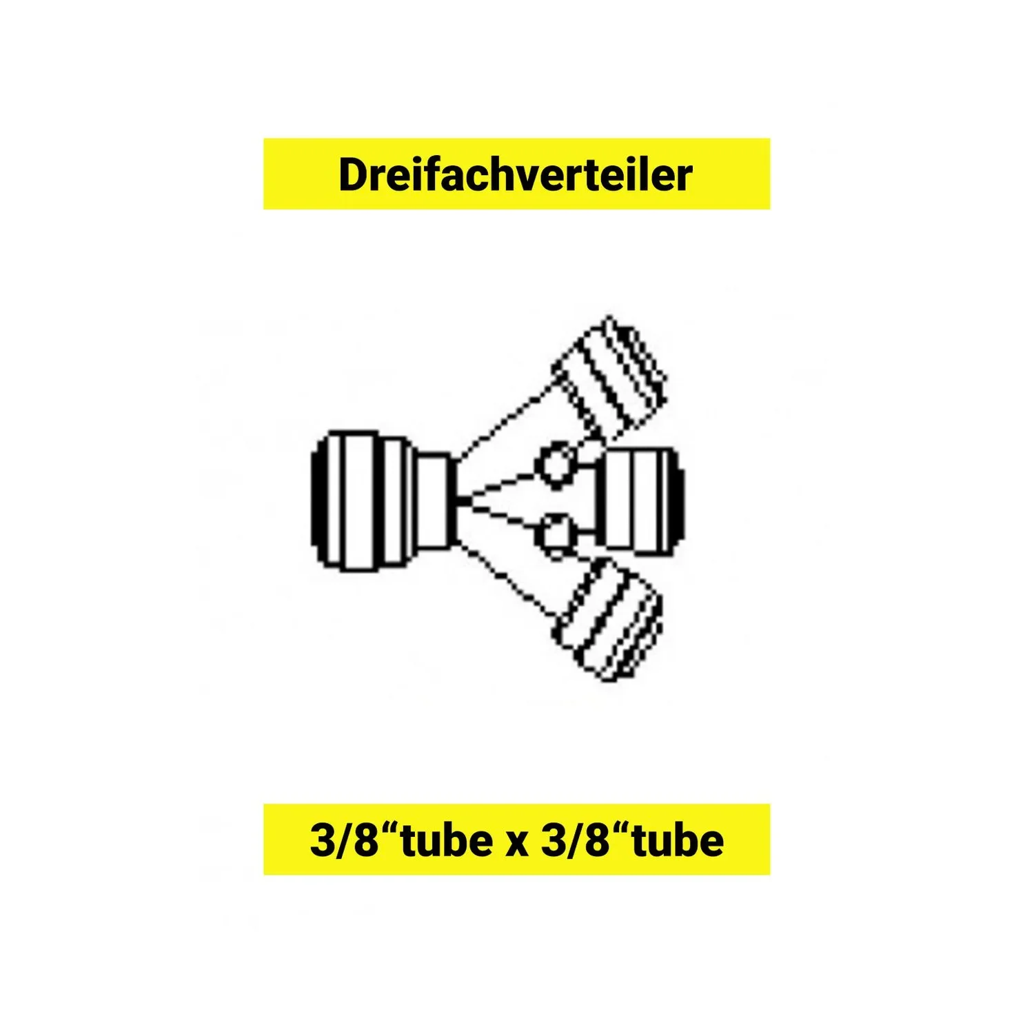 Drievoudige verdeler voor slang 3/8"