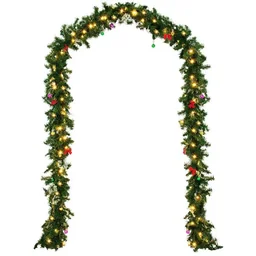 Kerstslinger 5m met 80 LED's inclusief decoratie voor binnen & buiten