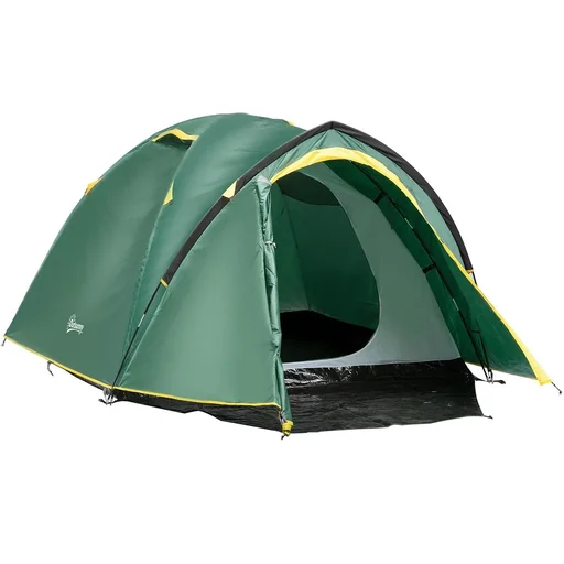 "Camping tent for 3-4 people green/yellow image"