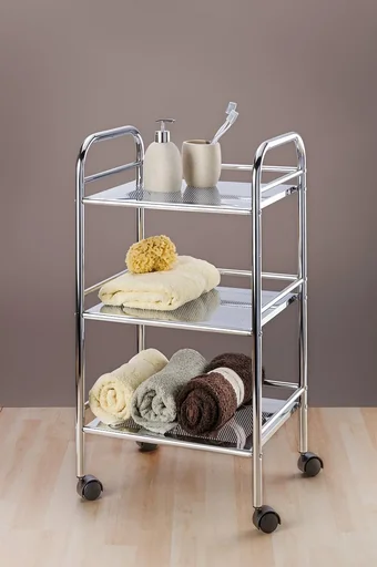 "Household and bathroom trolley with 3 shelves image"