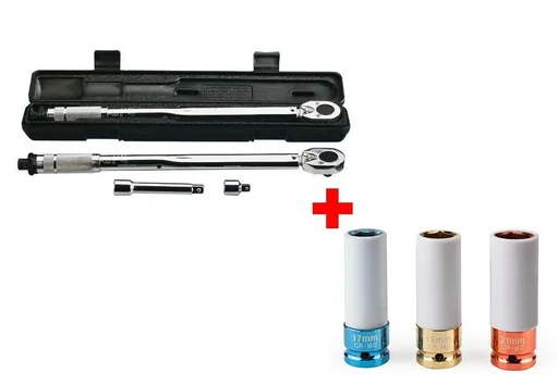 "Automatic torque wrench set + 3-piece socket wrench set image"