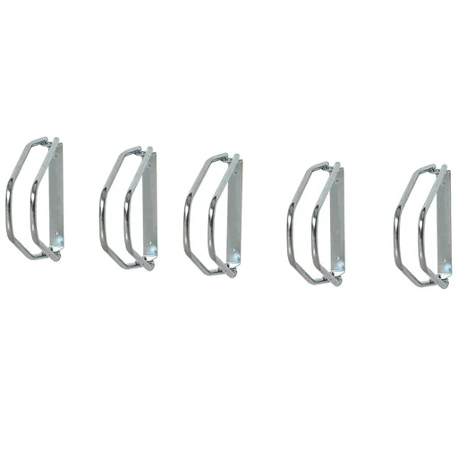 "Bicycle parking rack, multi-rack, iron parking rack, floor and wall mounting, steel silver, 5 bicycles 29 x 32.5 x 8.2 image"