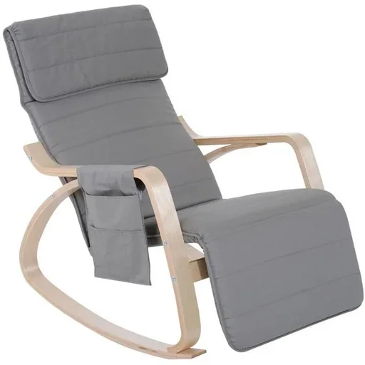 "Rocking chair, relax chair, swing chair, wood, grey image"
