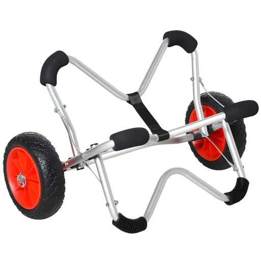 "Kayak trolley aluminum boat trolley foldable transport trolley PU tires silver 75 kg 75 x 43 x 46 cm image"