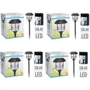 4x Progarden solar garden light 170 x 58.5 cm aluminum with glass