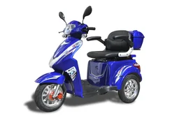 Elektrische driewieler blauw - uitneembare Li-Ion accu 20 Ah - 25 km/h - seniorenmobiel