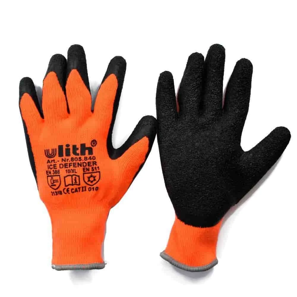 "Warme Werkhandschoenen Winter, XL/10, Oranje, Latex image"