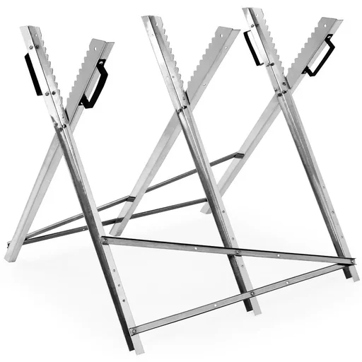 "Sawhorse made of wood and metal, galvanized 83x81x88cm image"