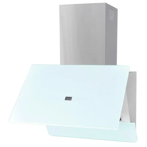"Extractor hood 600 mm tempered glass white image"