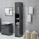 Bathroom cabinet 30x30x183.5 cm chipboard high gloss grey