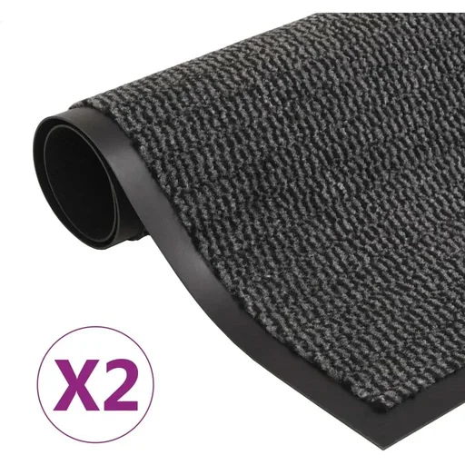 "Dry cleaning mats 2 pieces rectangular tufted 120x180 cm anthracite image"