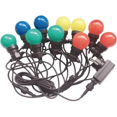 "VT-71020 LED cable 10 meters with plug, including 20x 0.5W LED bulbs, RGBY, 600 lumens, IP44 image"