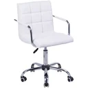 Swivel chair with curved armrests white/silver