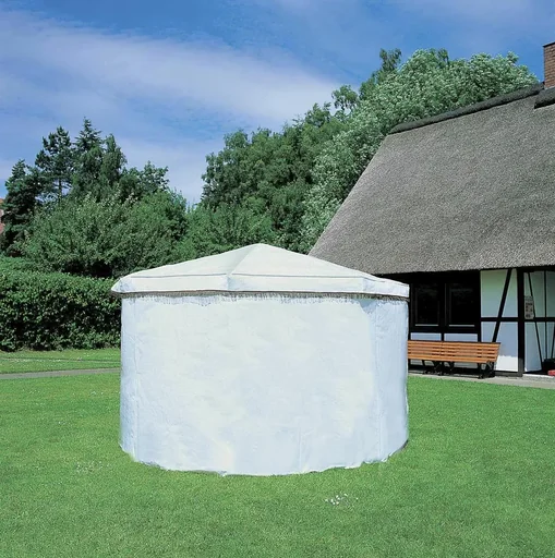 "Weather protection cape for Pav. "Rosenheim", white image"