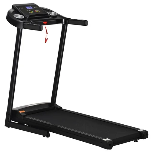 "Treadmill foldable electric 500 W 1-12 km/h LED display cup holder and mobile phone holder very suitable for home gy image"