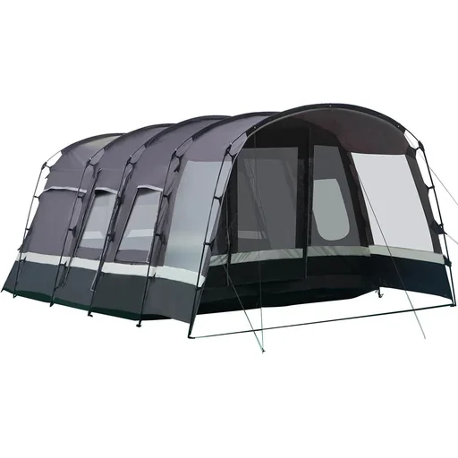 "Camping tent for 8 people - 4 windows - waterproof - steel/polyester - grey - 5.8 x 3.2 x 2.15 m image"