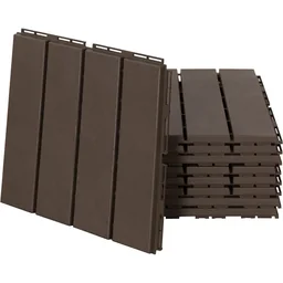 Set van 9 vloertegels, kliksysteem, houtnerf, bruin, 30 x 30 x 2 cm (
