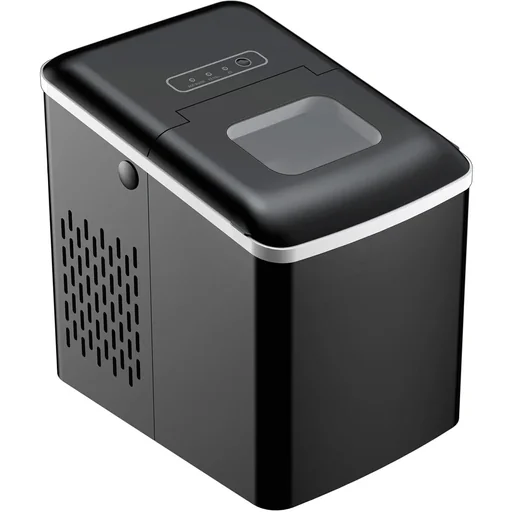 "Ice cube machine with automatic cleaning function black image"