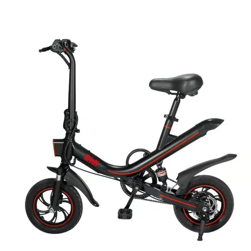 "Unisex mini electric folding bike, 12 inches, automatic transmission, black, "Didi" Fun image"