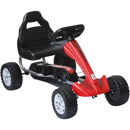"Go-Kart for children Pedal vehicle Pedal car Children's vehicle with pedals 4 wheels Metal + plastic Red 3-8 years image"