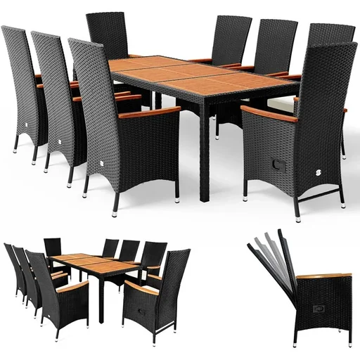 "Garden set polyrattan Rio 17-piece adjustable backrest image"