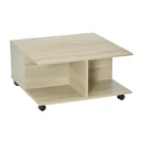 Side table coffee table with two pull-out drawers 4 wheels open shelves coffee table living room table mod
