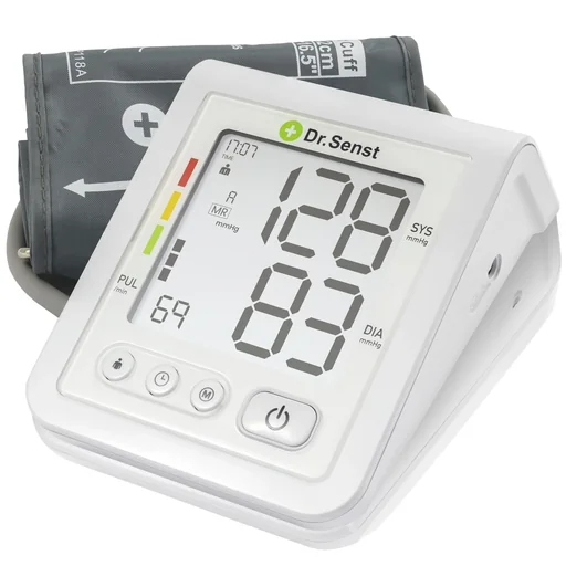"Upper arm blood pressure monitor with pulse measurement and arrhythmia detection image"