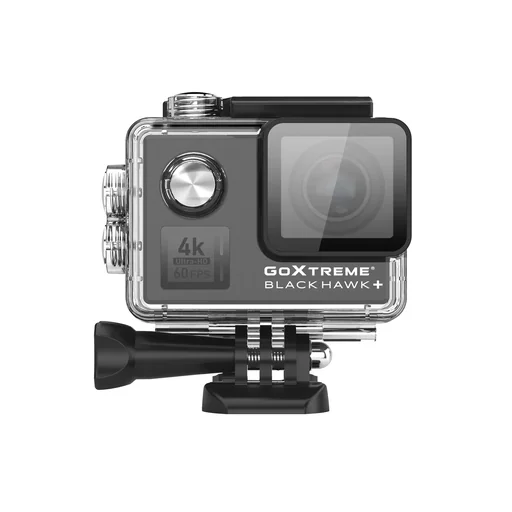 "Actioncam Black Hawk+ 4K Ultra HD, 170° wide angle, waterproof up to 60m, 12MP sensor image"