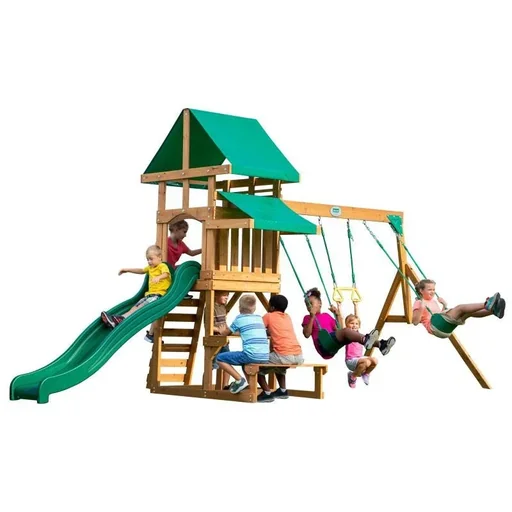 "Belmont play tower with swings and slide image"