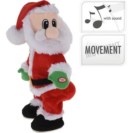 "Movable Santa Claus made of plush - with sound - 38 x 14 cm image"