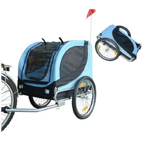 "Dog trailer bicycle trailer blue/black image"