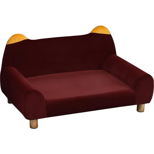 "Pawhut dog sofa with animal ear design red image"