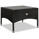 Polyrotan side table black, 58 x 58 x 42 cm